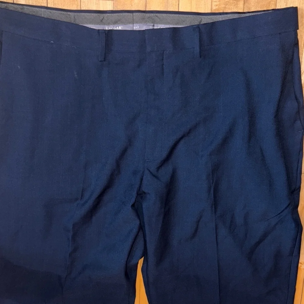 Haggar Men's Deep Blue Dress Pants 44x30